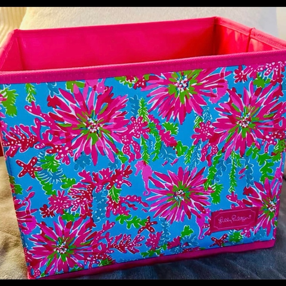 Lilly Pulitzer Floral Foldable Storage Bin in Hot Pink, Blue, Green